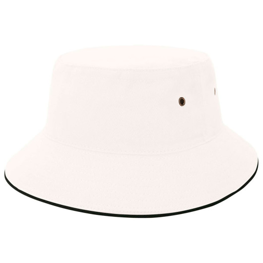 White Black Sandwich Brim Bucket Hats